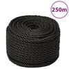 vidaXL Corda de trabalho 14 mm 250 m polipropileno preto