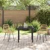 vidaXL Conjunto de Jantar para Jardim 3 pcs Castanho