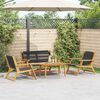 vidaXL Cadeiras de Jardim com Mesa 4 pcs Preto
