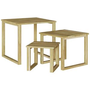 vidaXL mesa 3 unid. Natural 50,5 x 50 x 46 cm