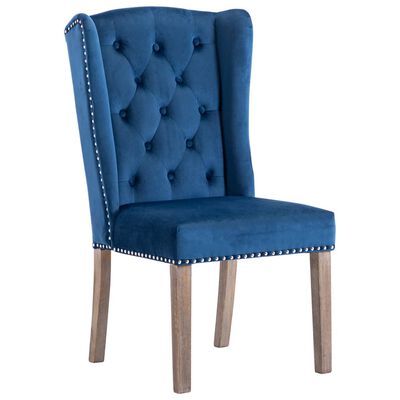 vidaXL Cadeira de jantar veludo azul