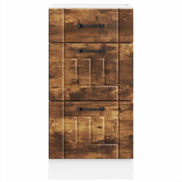 vidaXL Arm&aacute;rio de cozinha baixo Lucca deriv. madeira carvalho fumado