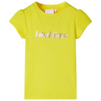 T-shirt de manga curta para criança amarelo-brilhante 92