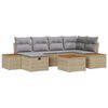 vidaXL Conjunto de Sof&aacute; de Jardim 7 unid. Bege vime PE