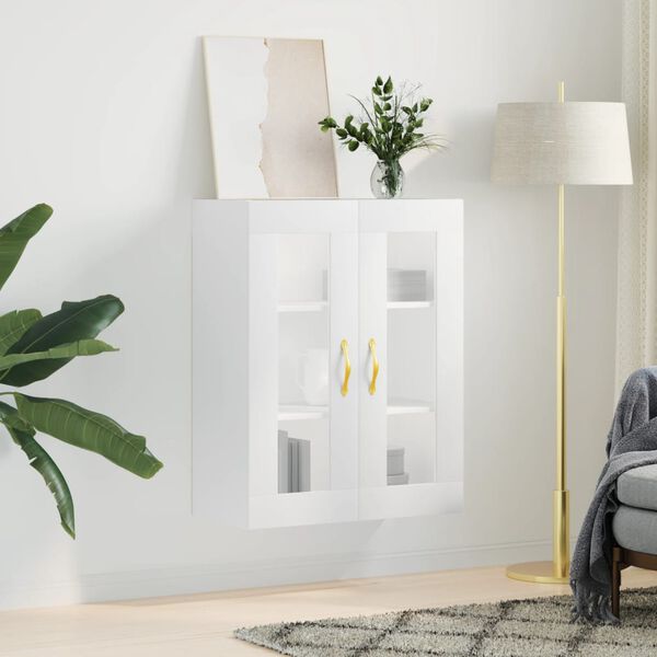 vidaXL Arm&aacute;rio de parede 69,5x34x90 cm branco