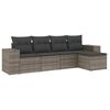 vidaXL 5 pcs conjunto sof&aacute;s de jardim c/ almofad&otilde;es vime PE cinzento