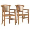 vidaXL Cadeiras de jardim 2 pcs madeira de teca maci&ccedil;a