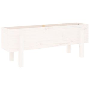 vidaXL Canteiro elevado de jardim 101x30x38 cm pinho maci&ccedil;o branco