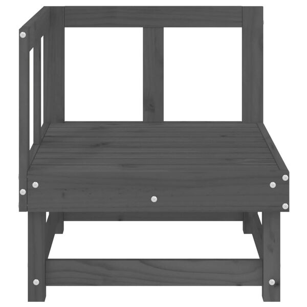 vidaXL Sofás de canto para jardim 2 pcs madeira de pinho maciça cinza