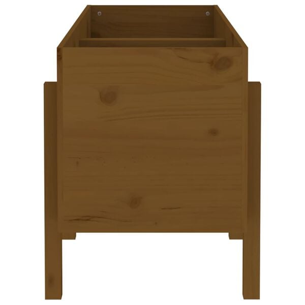 vidaXL Canteiro elevado jardim 121x50x57 cm pinho maci&ccedil;o castanho-mel