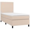 vidaXL Cama box spring c/ colch&atilde;o/LED 90x190cm couro artif. cappuccino