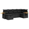vidaXL 6 pcs conjunto sof&aacute;s de jardim c/ almofad&otilde;es vime PE preto