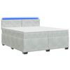 vidaXL Cama Box Spring com Colch&atilde;o e LED Cinzento-claro 200 x 200 cm