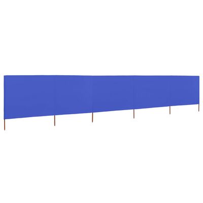 vidaXL Para-vento com 5 painéis em tecido 600x120 cm azul-ciano