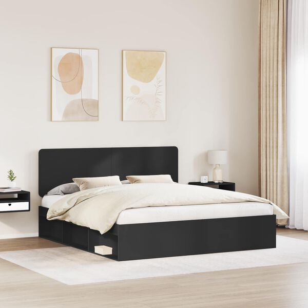 vidaXL Estrutura da Cama Preto 180 x 200 cm Madeira de Pinheiro S&oacute;lida
