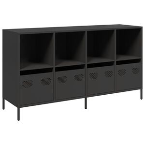 vidaXL Aparador 135x39x73,5 cm a&ccedil;o laminado a frio preto