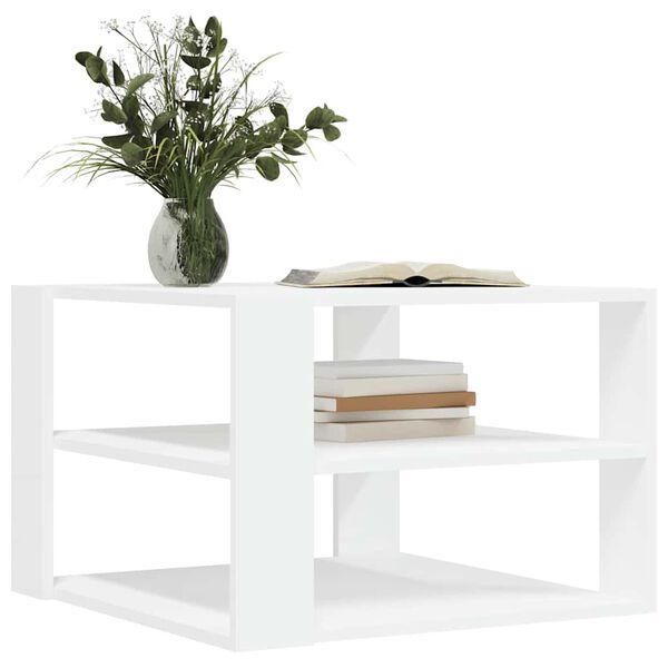 vidaXL Mesa de centro 58x58x40 cm derivados de madeira branco
