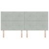 vidaXL Cabeceira LED com cabeceira Cinzento-claro 200 cm Poli&eacute;ster
