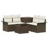 vidaXL Conjunto de Sof&aacute;s 6 unid. 4 lugar Marrom e Branco Creme