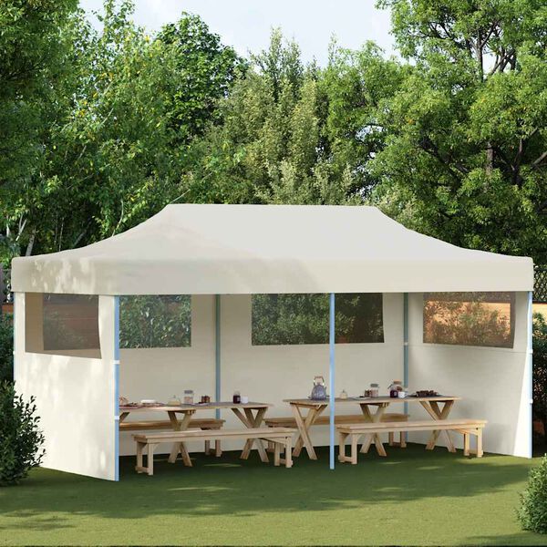 vidaXL Tenda para festas pop-up dobr&aacute;vel 3 x 6 m creme