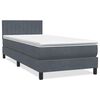 vidaXL Cama box spring c/ colch&atilde;o e LED cinza-escuro 80x220 cm veludo
