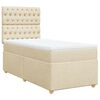 vidaXL Cama com molas/colch&atilde;o 80x200 cm tecido cor cr&egrave;me