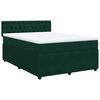 vidaXL Cama com molas/colch&atilde;o 140x190 cm veludo verde-escuro