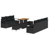 vidaXL Conjunto de Sof&aacute; de Jardim 10 unid. 9-N&uacute;mero de lugares Preto
