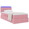 vidaXL Cama com arruma&ccedil;&atilde;o e LED com colch&atilde;o Rosa 90 x 190 cm Veludo