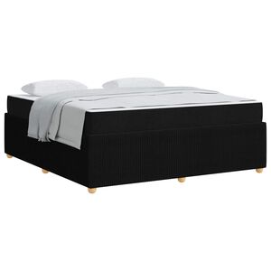 vidaXL Estrutura da Cama com colch&atilde;o Preto 180 x 200 cm tecido