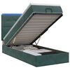 vidaXL Cama Ottoman com Colch&atilde;o e LED Verde-Escuro 90 x 190 cm Veludo
