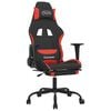 vidaxL Cadeira de gaming com apoio de p&eacute;s tecido preto e vermelho