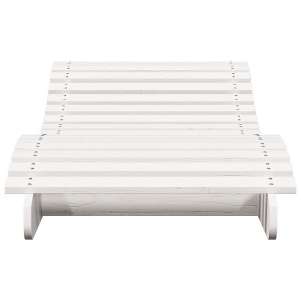 vidaXL Espreguiçadeira 205x70x31,5 cm madeira de pinho maciça branco