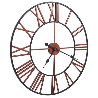 vidaXL Relógio de parede metal 58 cm vermelho