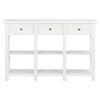 vidaXL Mesa consola 110x30x76 cm derivados de madeira branco
