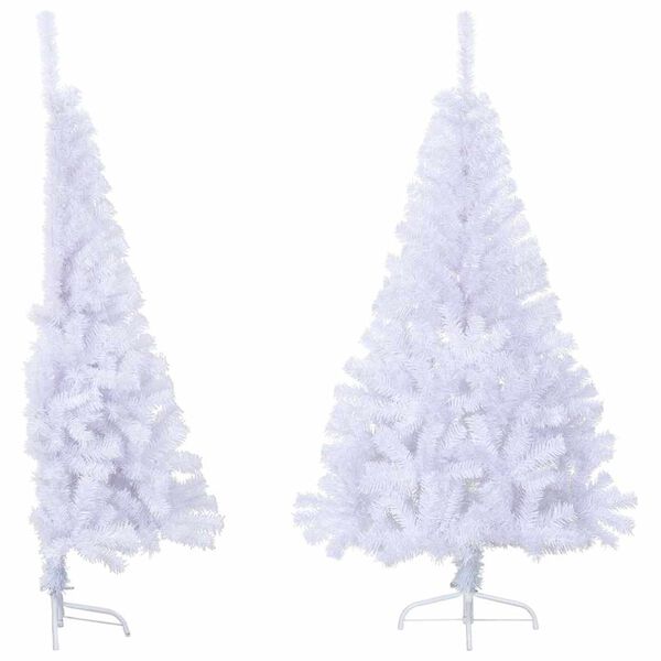 vidaXL Meia árvore de Natal artificial com suporte 150 cm PVC branco