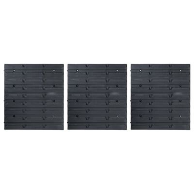 vidaXL 48 pcs Kit caixas arrumação com painéis de parede azul e preto