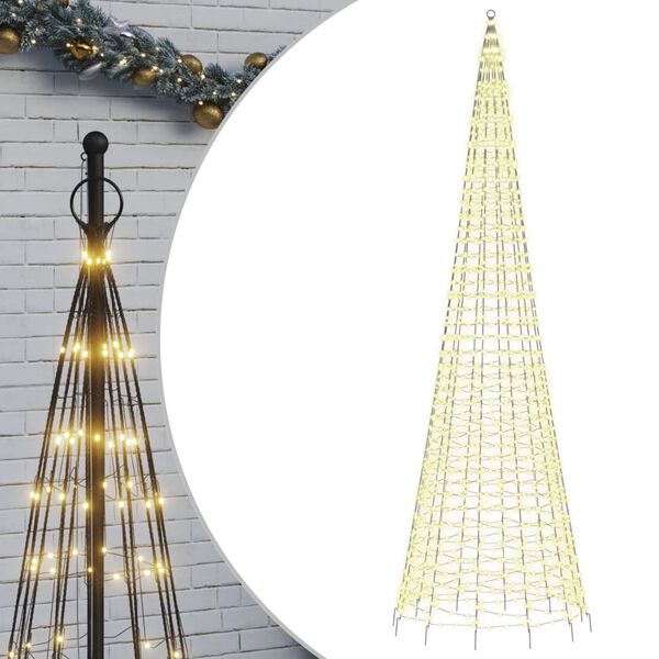 vidaXL &Aacute;rvore de Natal LED 1534 LEDs branco quente 500 cm