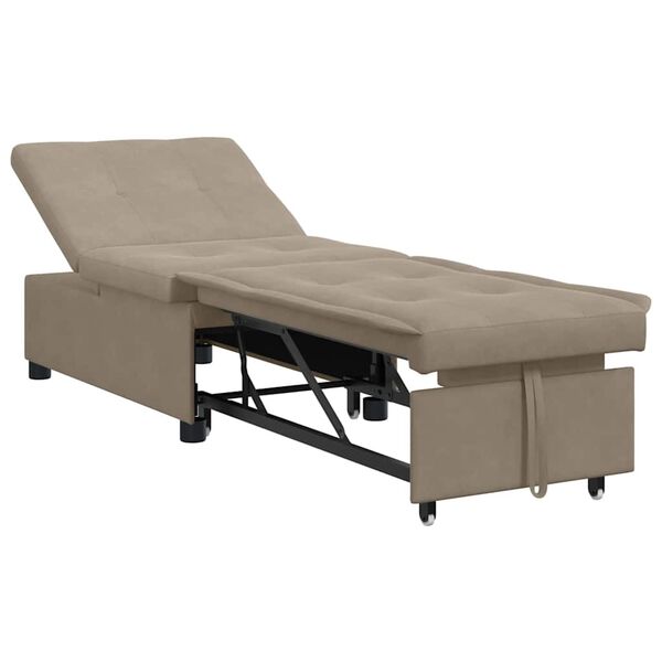 vidaXL Sof&aacute;-Cama Cinzento-acastanhado 194 x 67 x 82 cm Microfibra