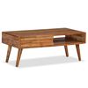 vidaXL Mesa de centro madeira maci&ccedil;a com gaveta esculpida 100x50x40 cm