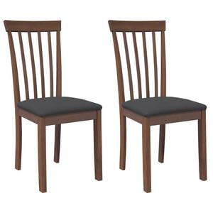 vidaXL Cadeiras de jantar com almofad&otilde;es 2 pcs madeira maci&ccedil;a castanho