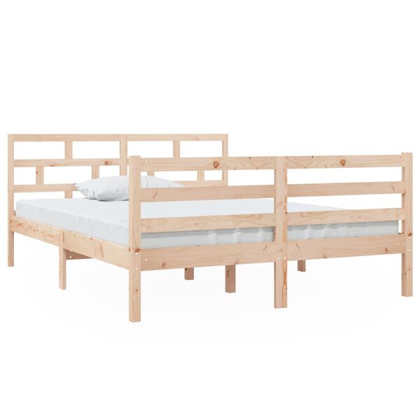 vidaXL Estrutura de cama 140x190 cm madeira de pinho maciça