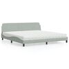 vidaXL Cama com colch&atilde;o Dover 200x200 cm veludo cinzento-claro