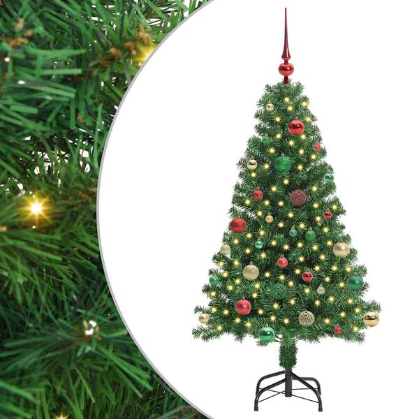vidaXL &Aacute;rvore de Natal Artificial Verde 150 cm PVC, A&ccedil;o e Pl&aacute;stico