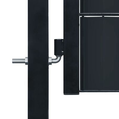 vidaXL Portão de cerca 100x124 cm PVC e aço antracite