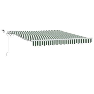 vidaXL Toldo retr&aacute;til Verde e Branco 350 x 250 cm Poli&eacute;ster