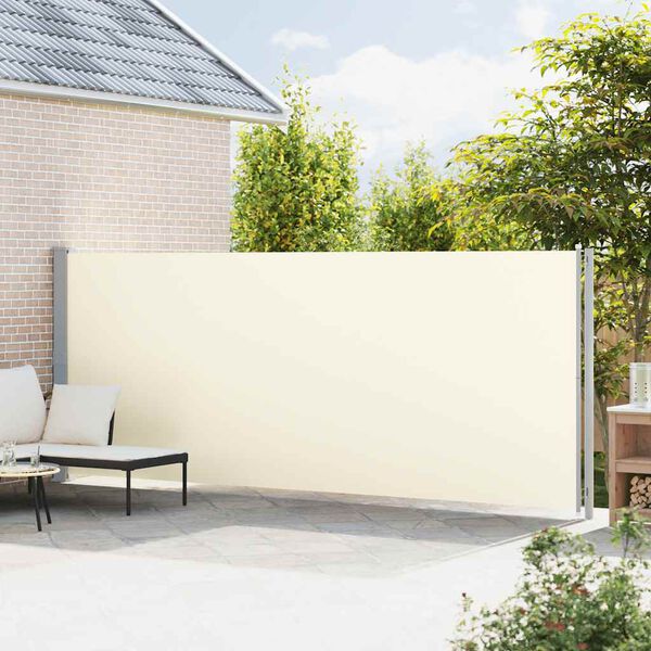 vidaXL Toldo lateral retr&aacute;til de p&aacute;tio 180x600 cm cor creme