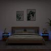 vidaXL Mesas cabeceira c/ luzes LED 2 pcs 40x39x48,5cm carvalho fumado