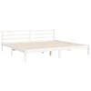 vidaXL Estrutura de cama com cabeceira 200x200cm madeira maci&ccedil;a branco