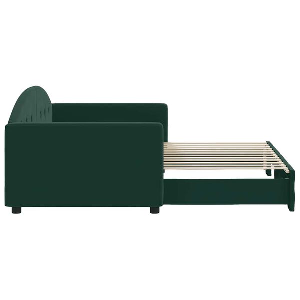 vidaXL Sof&aacute;-cama com gavet&atilde;o 90x200 cm veludo verde-escuro